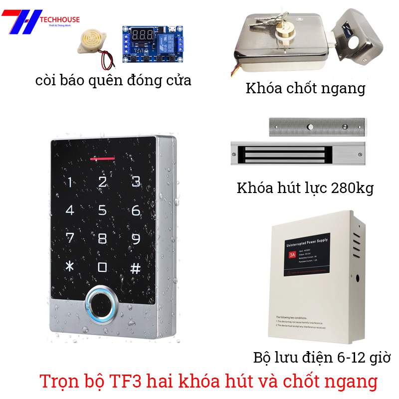 Bộ Khóa Vân Tay Cho Cửa Sắt Kasslock TF3