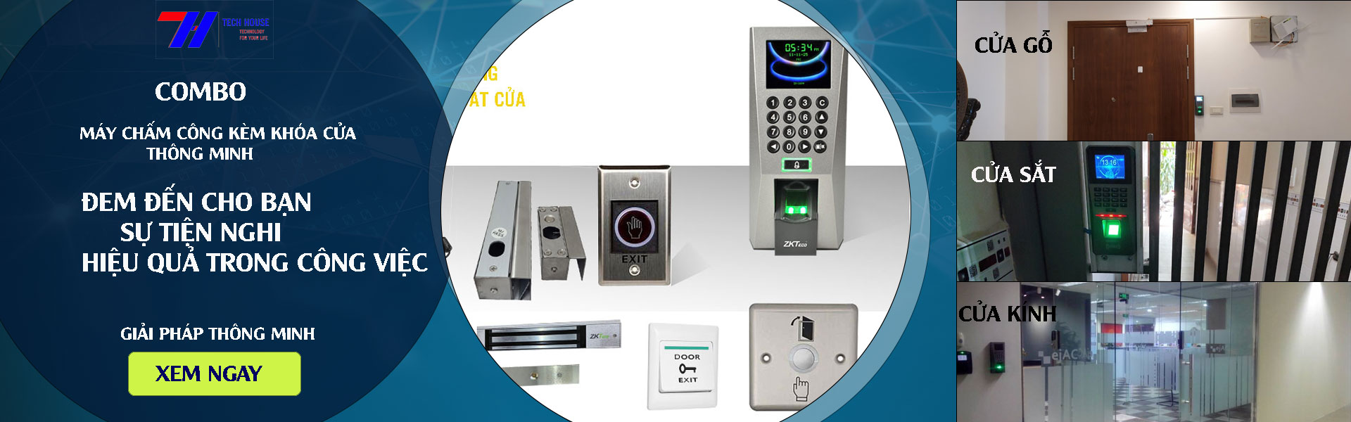 Combo máy chấm công kiểm soát cửa